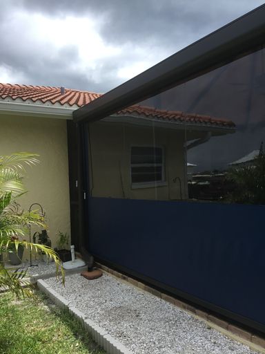 A view of a house through a glass door